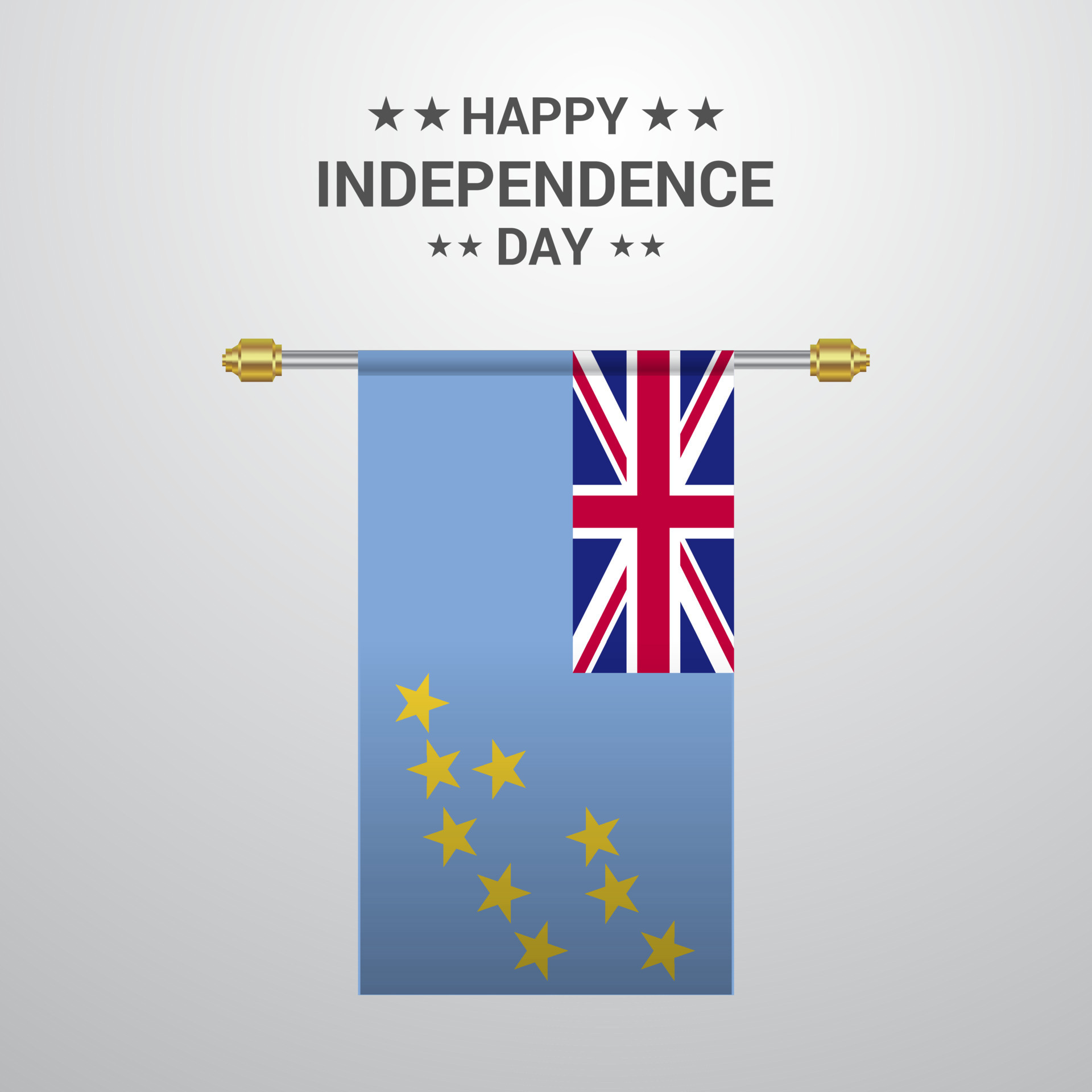 Tuvalu Independence day hanging flag background 14238348 Vector Art at