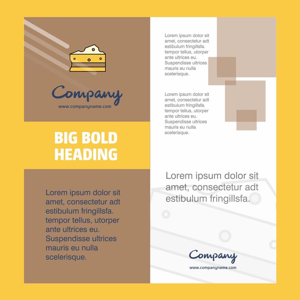 Cheese Company Brochure Title Page Design Company profile annual report presentations leaflet Vector Background