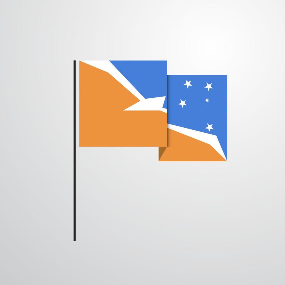 tierra del fuego provincia argentina ondeando bandera vector de diseño