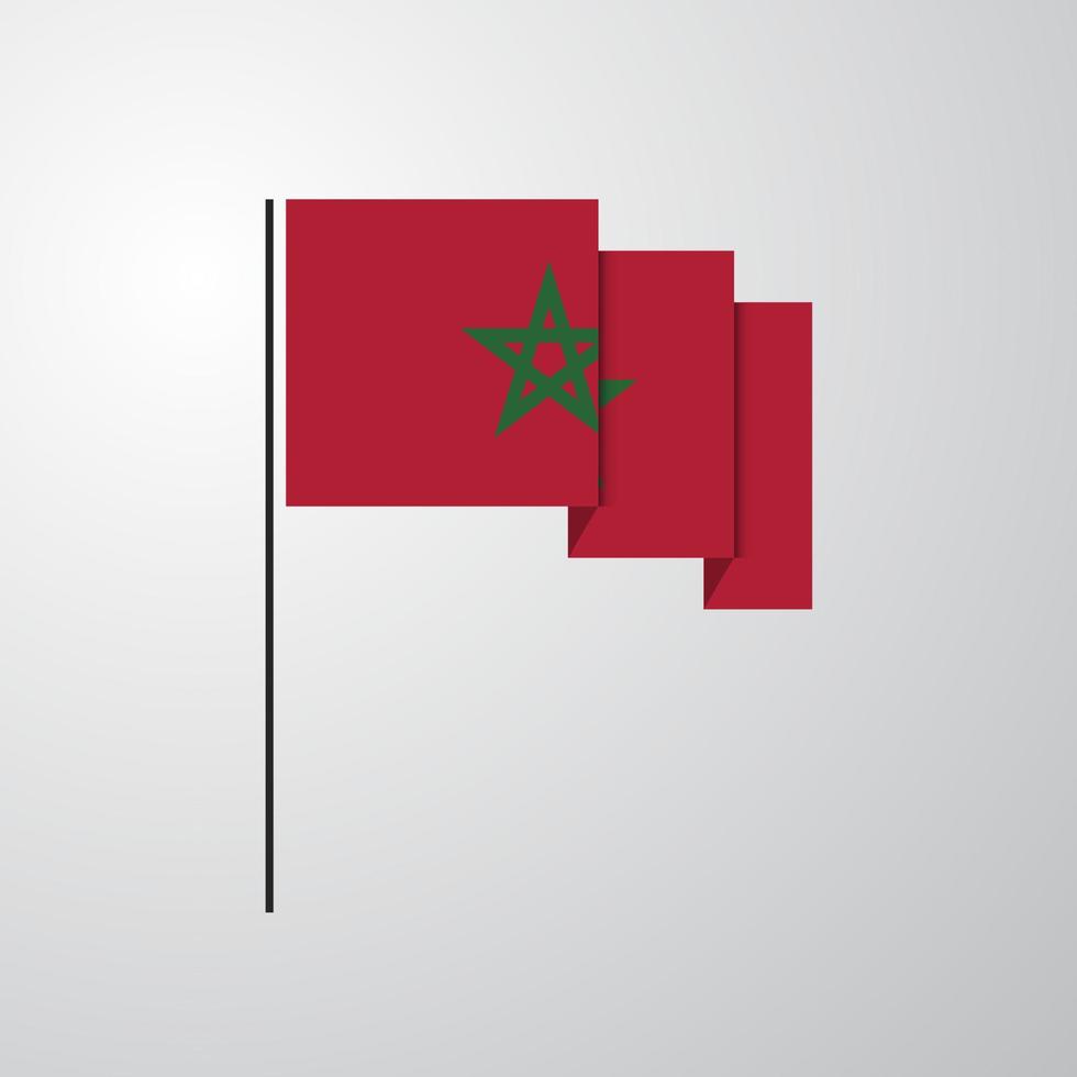 Morocco waving Flag creative background vector