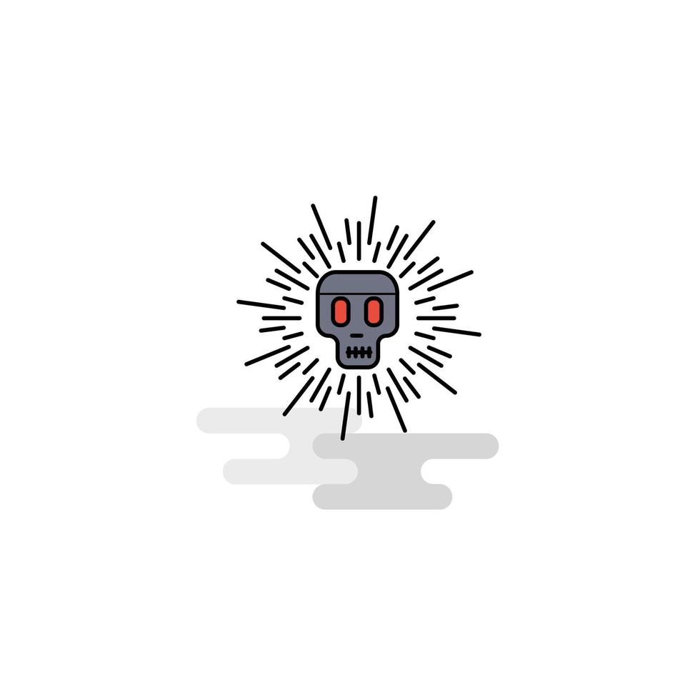 Flat Skull Icon Vector
