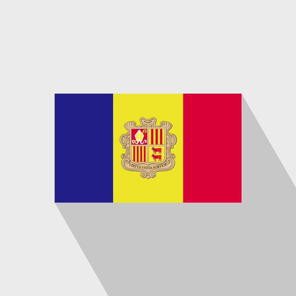 Andorra flag Long Shadow design vector