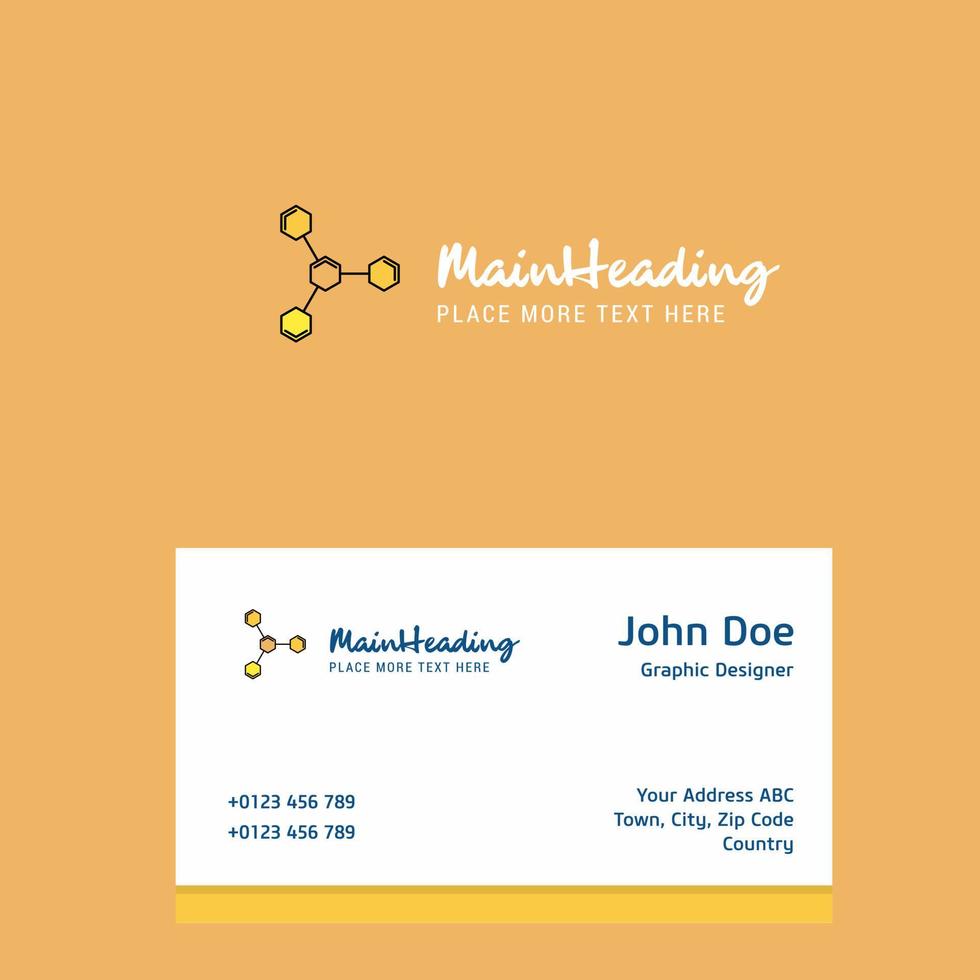 Chemical bonding logo Design with business card template Elegant corporate identity Vector