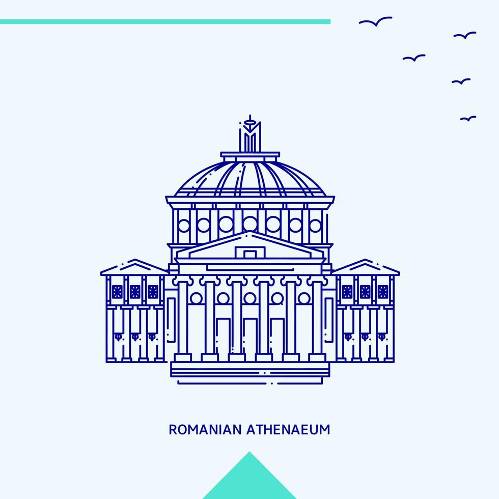 ROMANIAN ATHENAEUM skyline vector illustration