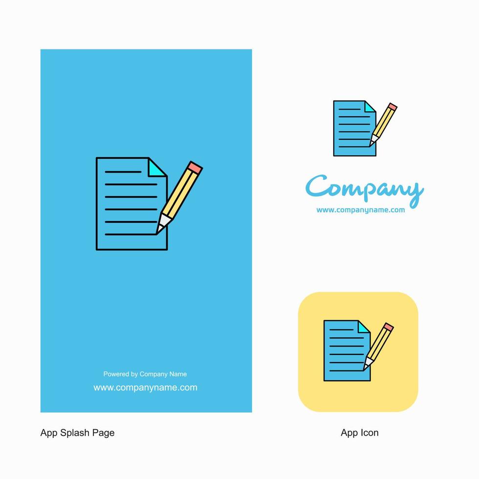 Write document Company Logo App Icon and Splash Page Design Creative Business App Design Elements vector