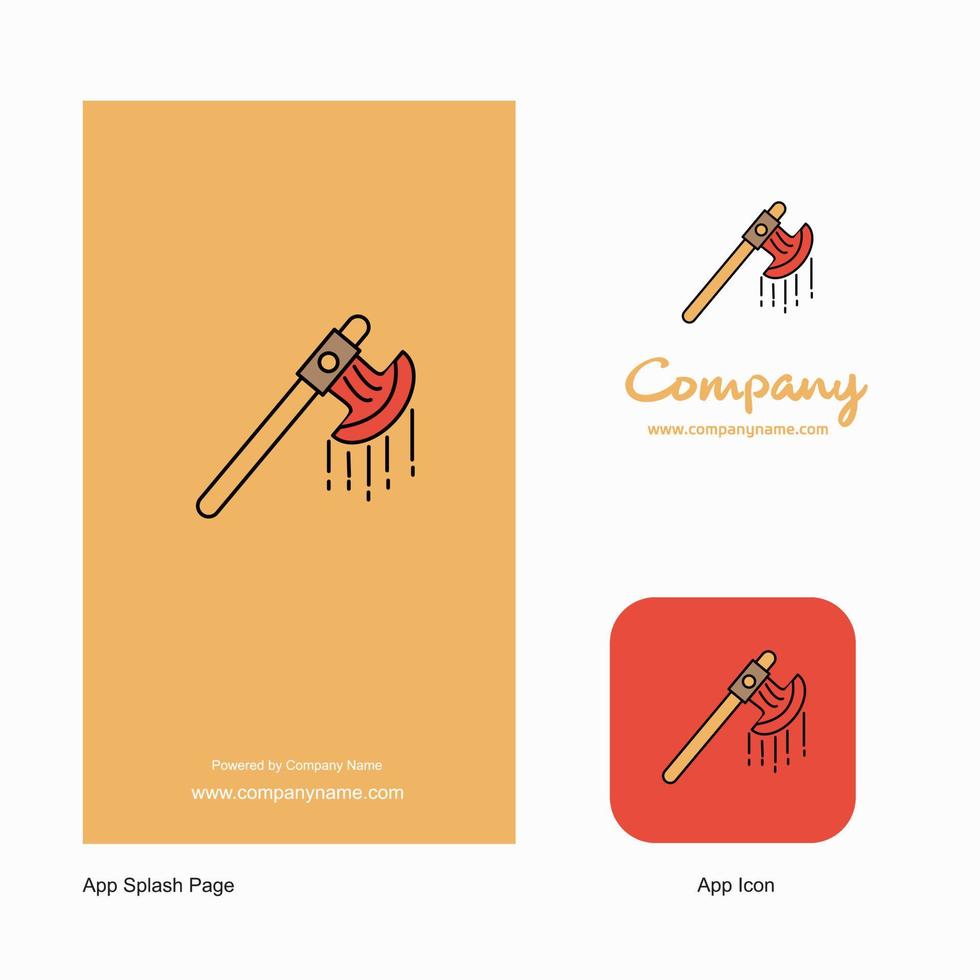 Bloody axe Company Logo App Icon and Splash Page Design Creative Business App Design Elements vector