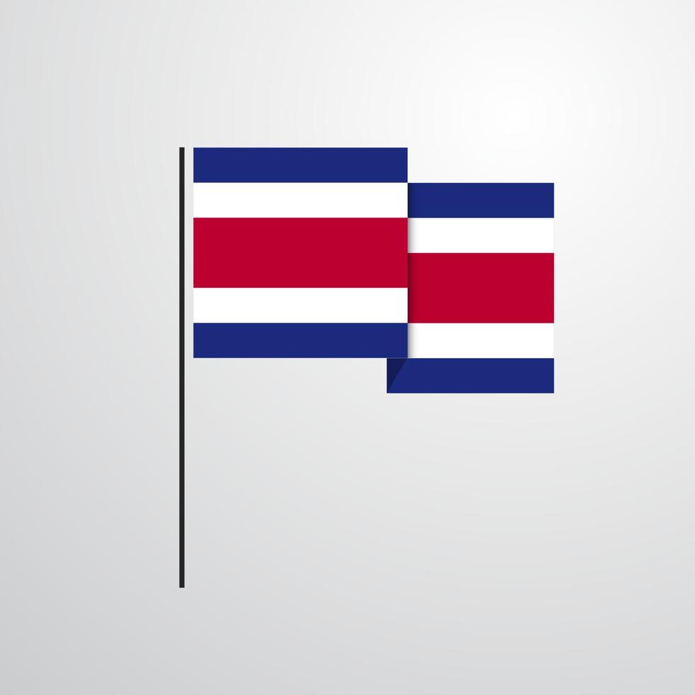 vector de diseño de bandera ondeante de costa rica
