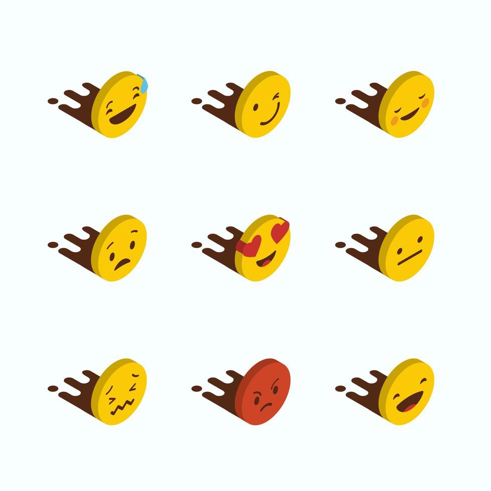 Set of Yellow emojis design vector