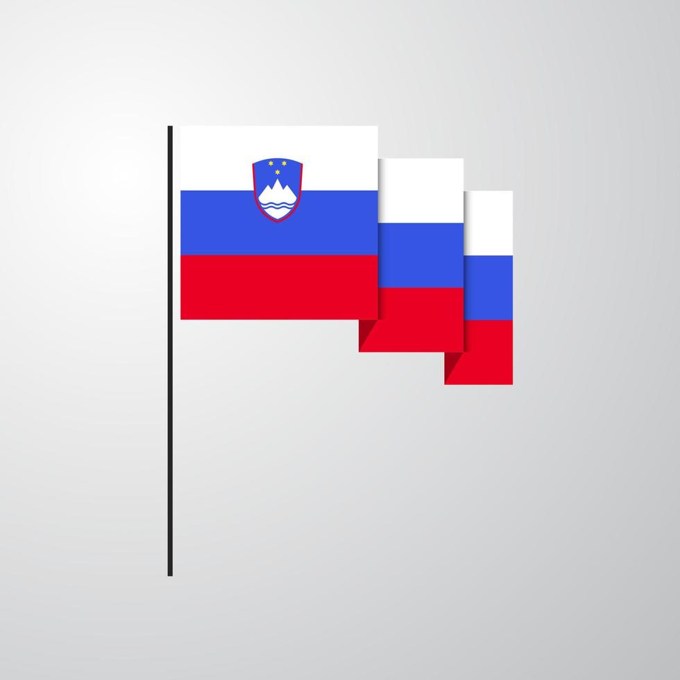 Slovenia waving Flag creative background vector