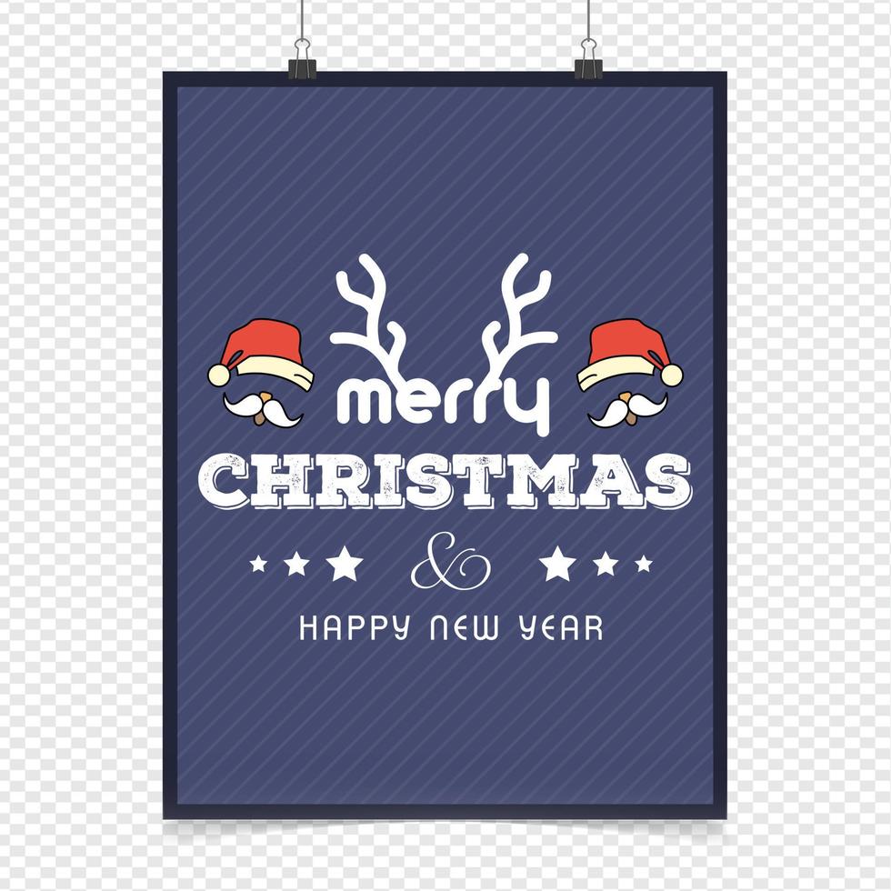 Merry Christmas card with creative design vector