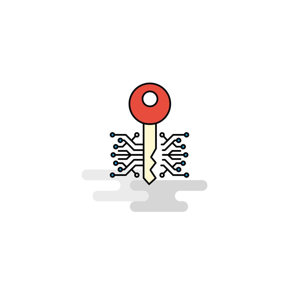 Flat Key Icon Vector