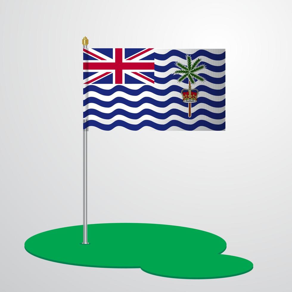 British Indian Ocean Territory Flag Pole vector