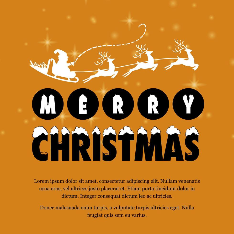 diseño de tarjeta de felicitación de navidad con vector de fondo marrón