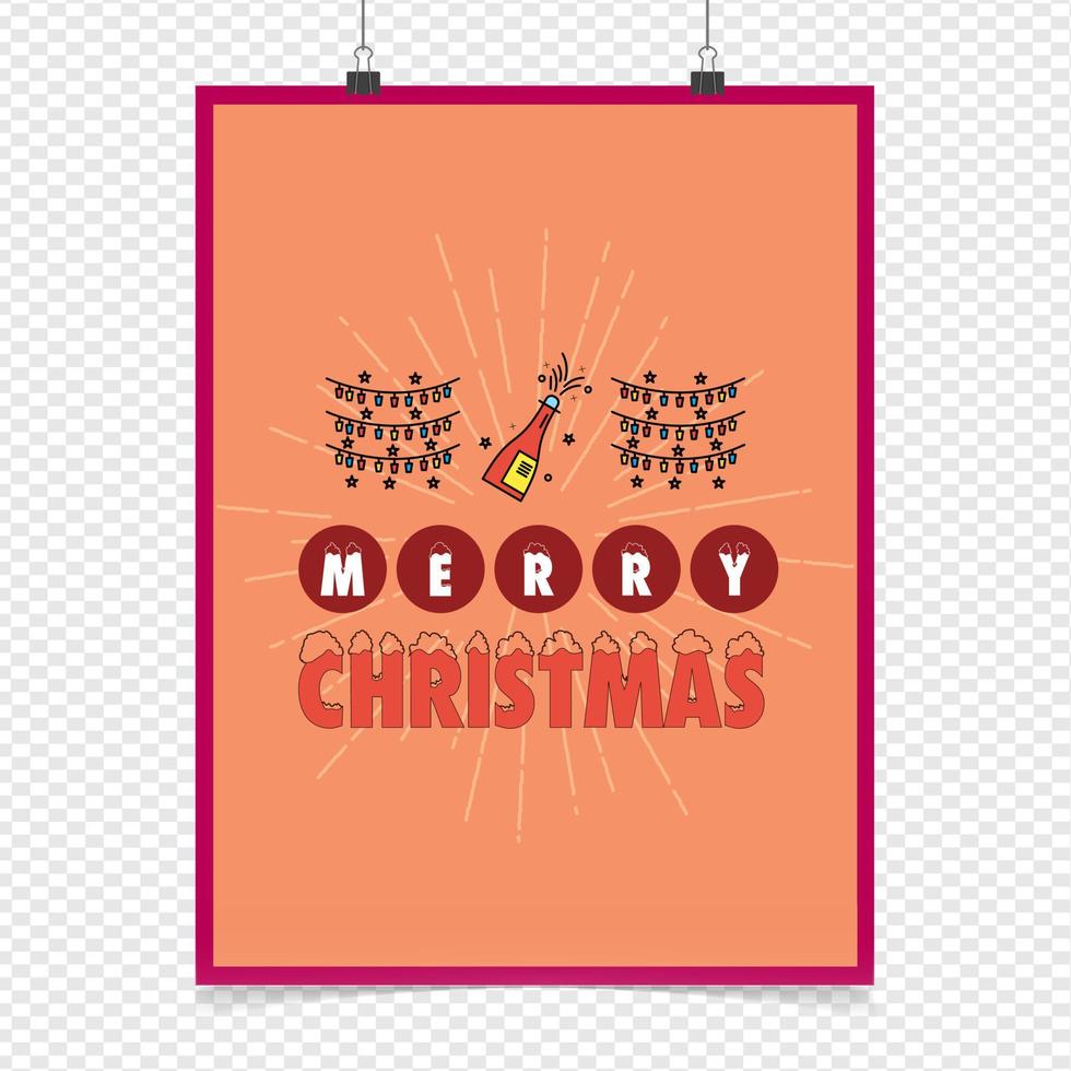 Merry Christmas card with creative design vector