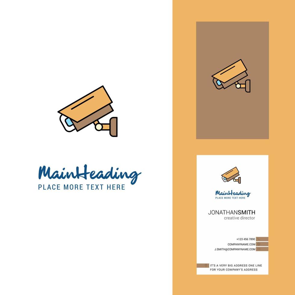 CCTV camera Creative Logo and business card vertical Design Vector