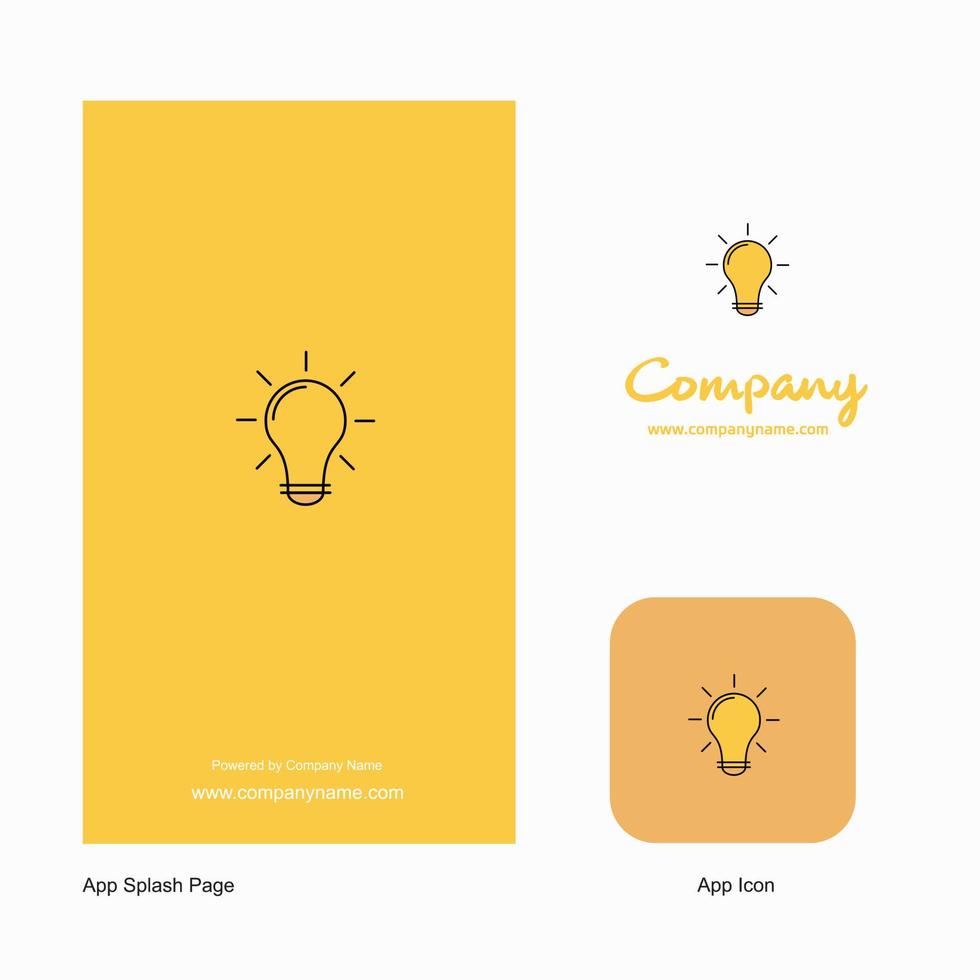 Bulb Company Logo App Icon and Splash Page Design Creative Business App Design Elements vector