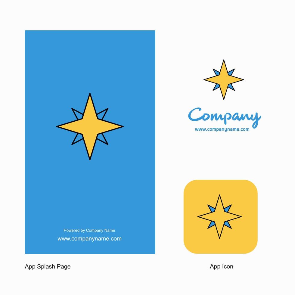 icono de la aplicación del logotipo de la empresa estrella y diseño de la página de bienvenida elementos de diseño de la aplicación empresarial creativa vector