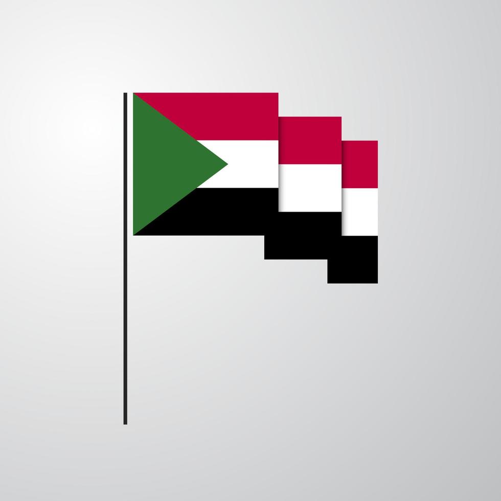 Sudan waving Flag creative background vector