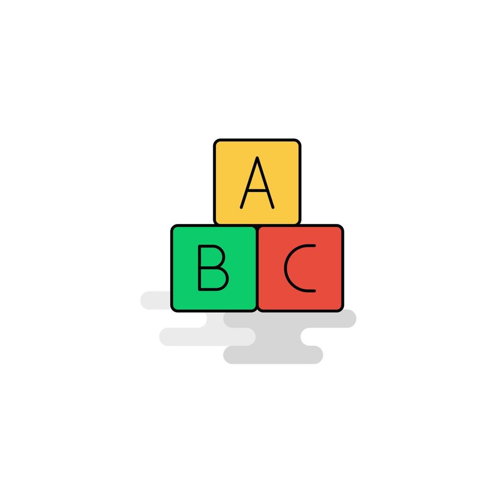 Flat Alphabets blocks Icon Vector