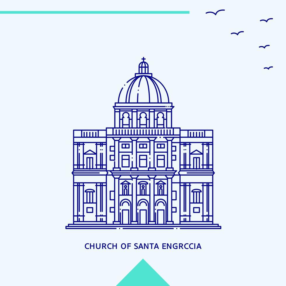 CHURCH OF SANTA ENGRCCIA skyline vector illustration