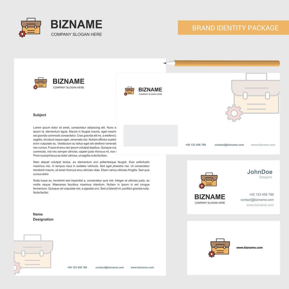 Breifcase Business Letterhead Envelope and visiting Card Design vector template