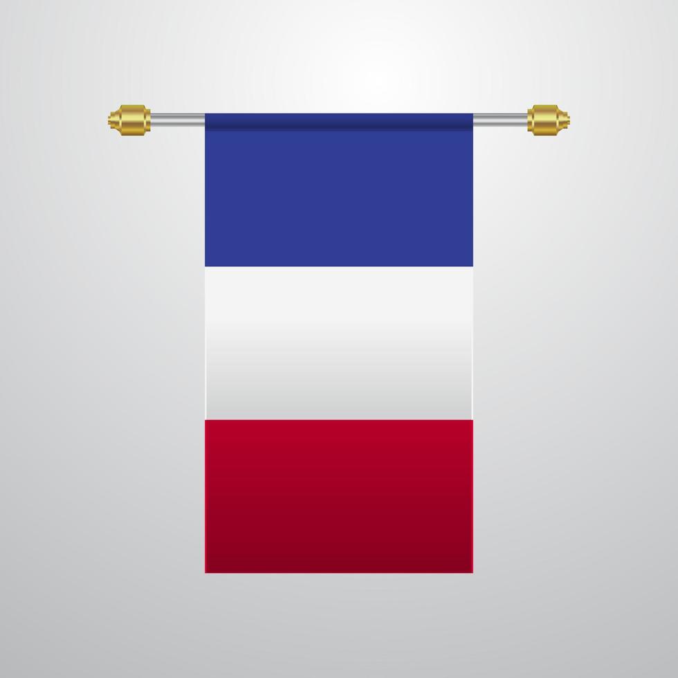 bandera colgante de francia vector