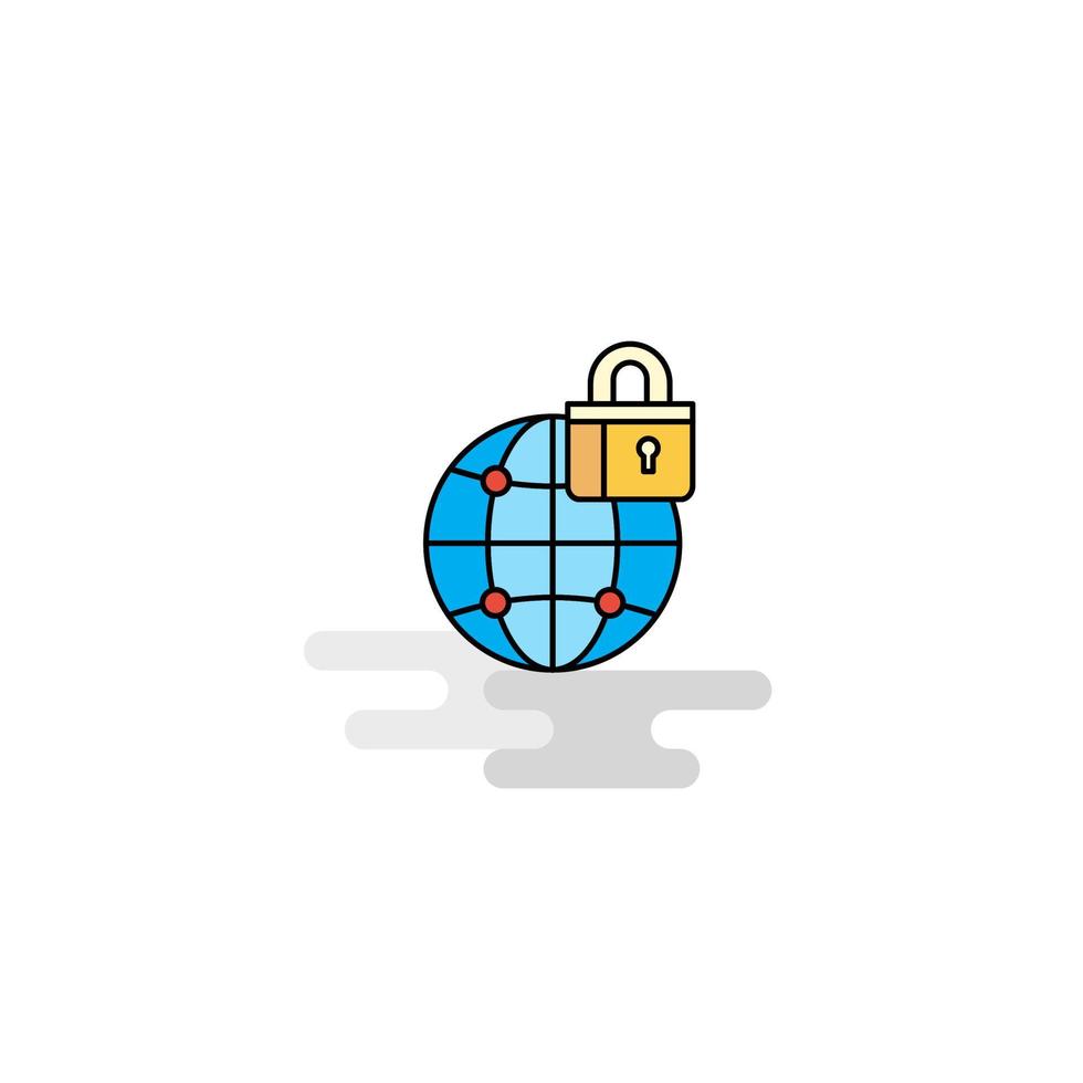 Flat Secure internet Icon Vector