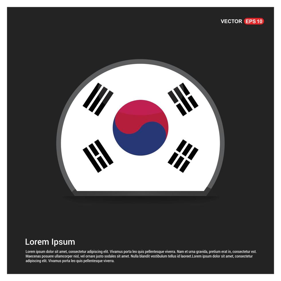 South Korea flags design vector