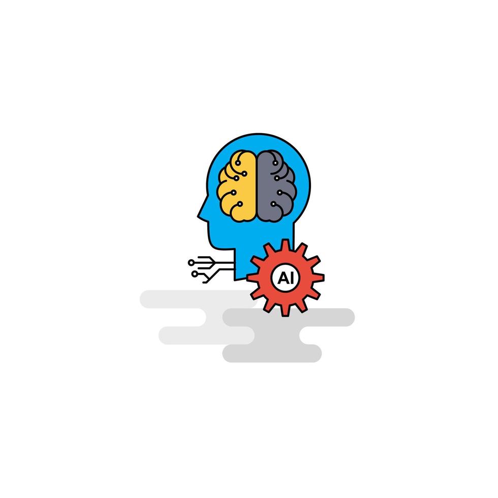 Flat Artificial intelligence Icon Vector