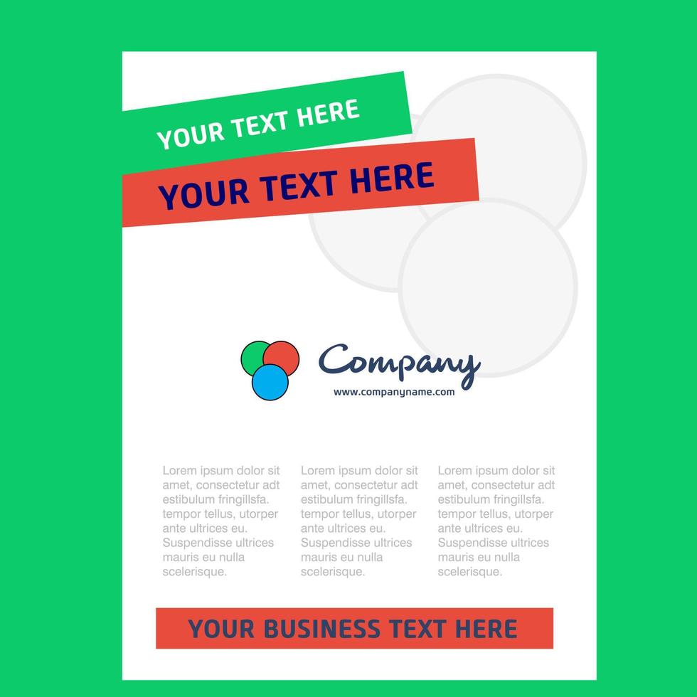 Circles Title Page Design for Company profile annual report presentations leaflet Brochure Vector Background