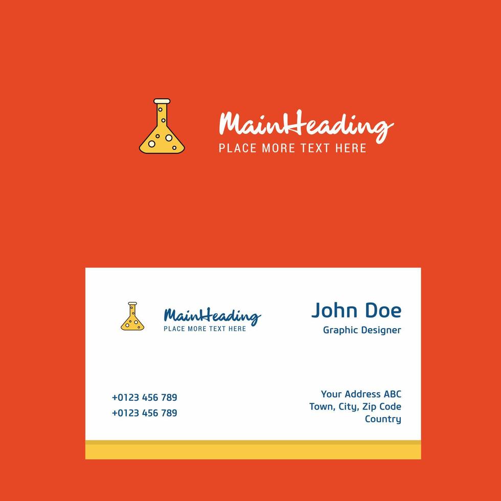 Beaker logo Design with business card template Elegant corporate identity Vector