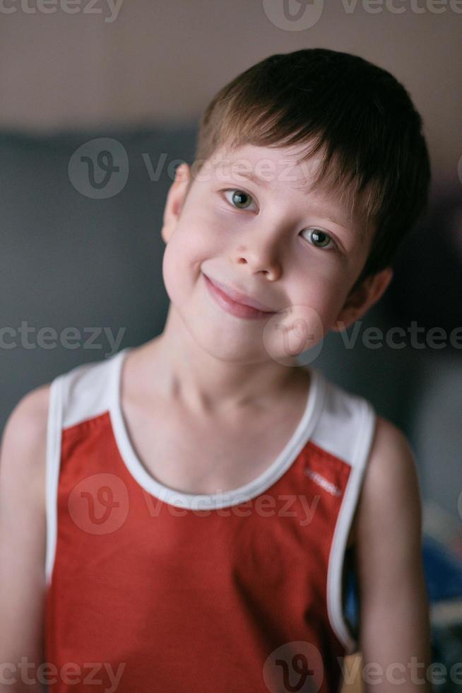 smiling portrait of a little boy photo