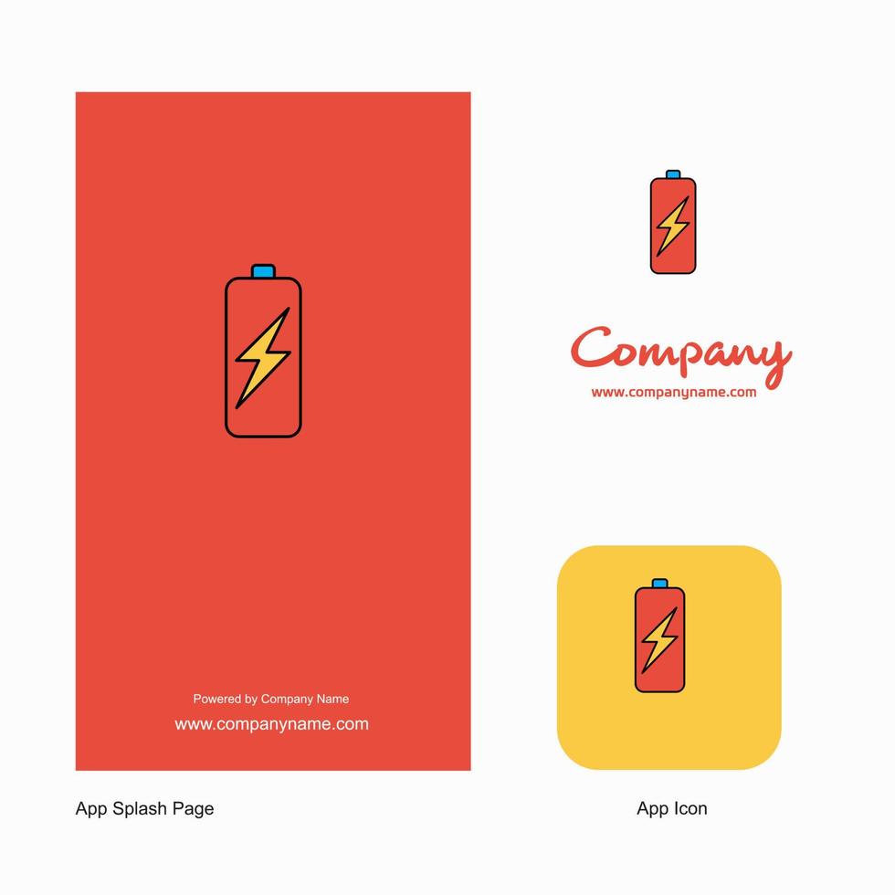 Battery charging Company Logo App Icon and Splash Page Design Creative Business App Design Elements vector