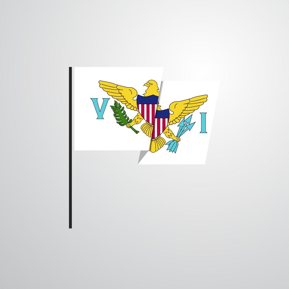 islas vírgenes nos ondeando bandera vector de diseño