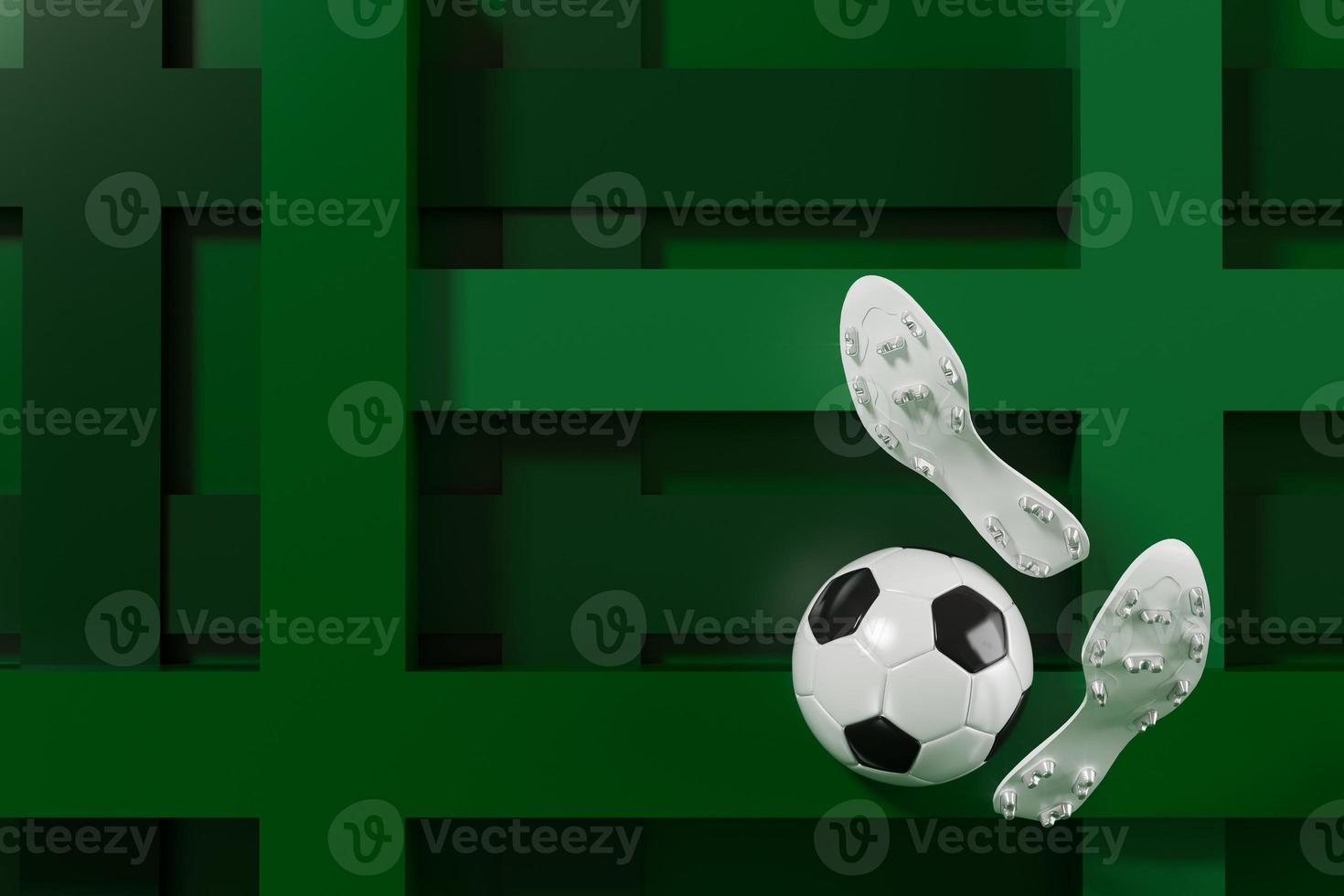 3d football object design. realistic rendering. abstract futuristic background. 3d illustration. motion geometry concept. sport competition graphic. tournament game bet content. soccer ball element. photo