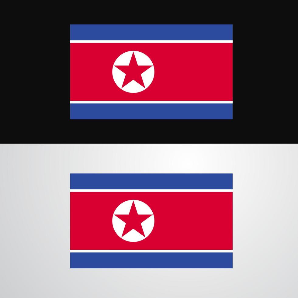 diseño de banner de bandera de corea del norte vector