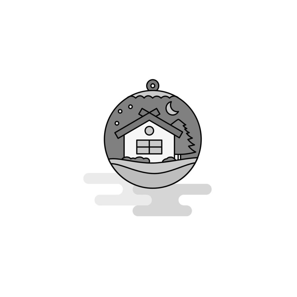 Christmas globe Web Icon Flat Line Filled Gray Icon Vector