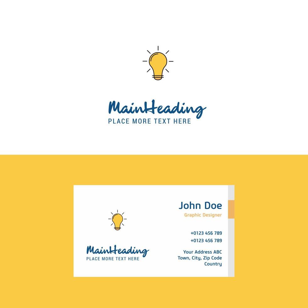 Flat Bulb Logo and Visiting Card Template Busienss Concept Logo Design vector