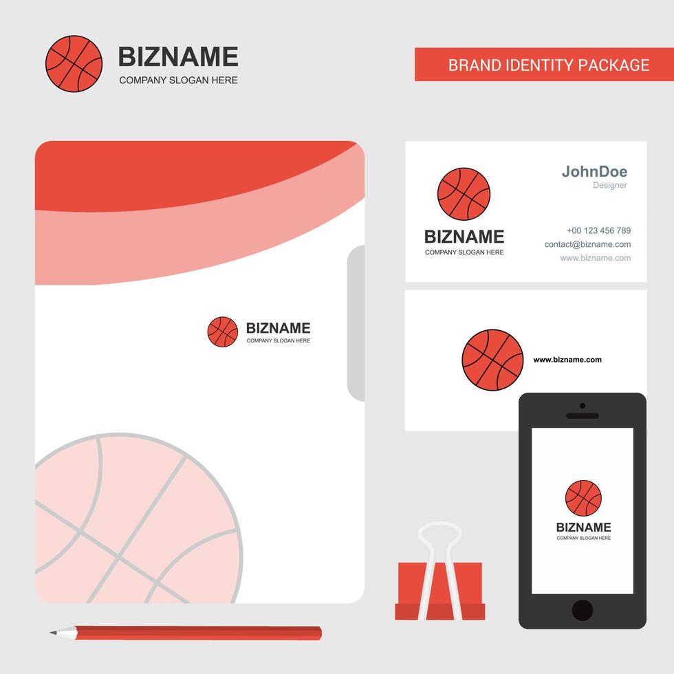 Basket ball Business Logo File Cover Visiting Card and Mobile App Design Vector Illustration