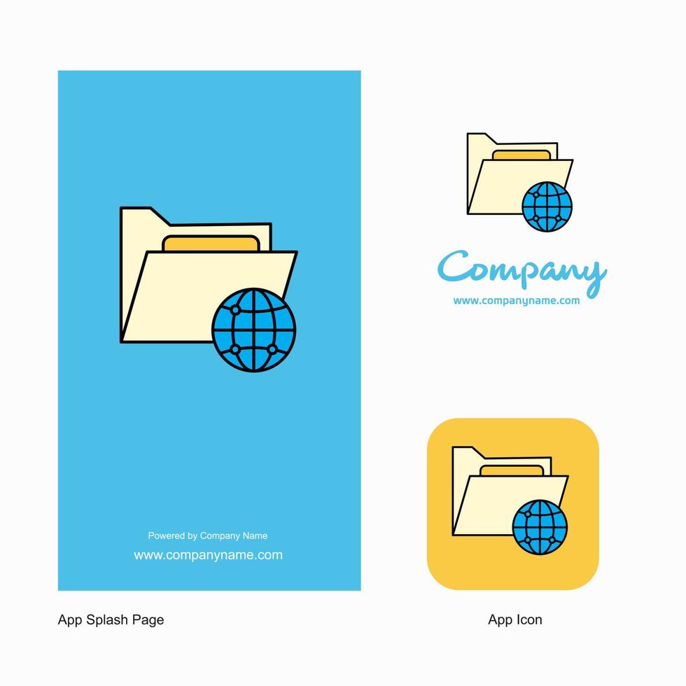 Shared folder Company Logo App Icon and Splash Page Design Creative Business App Design Elements vector