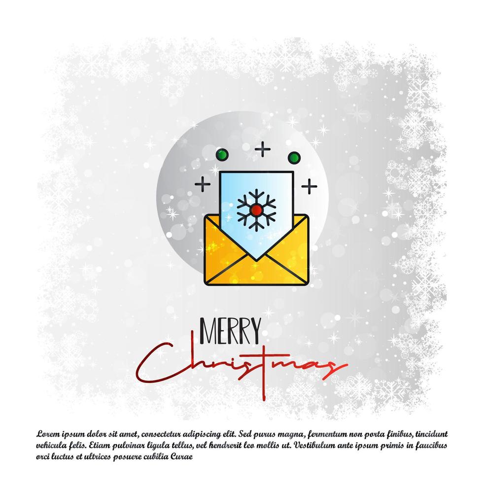 Merry Christmas card with creative design and light background vector