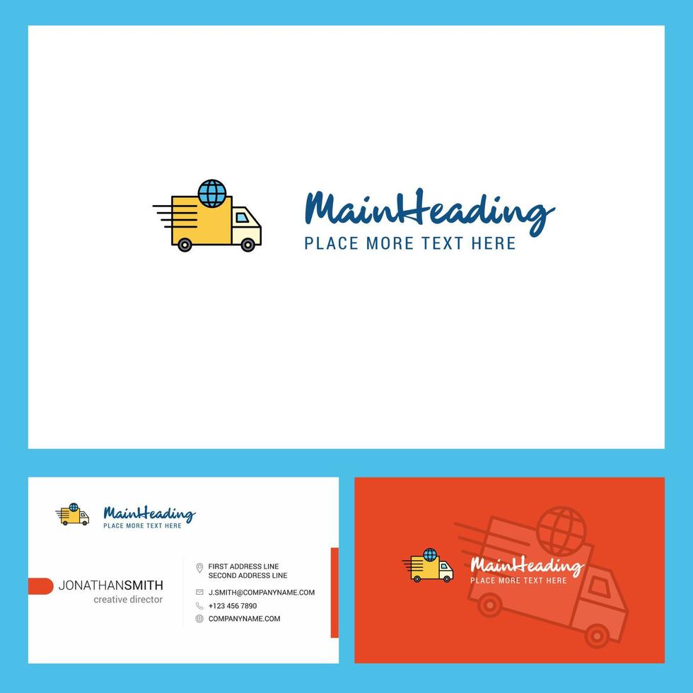 Transport Logo design with Tagline Front and Back Busienss Card Template Vector Creative Design