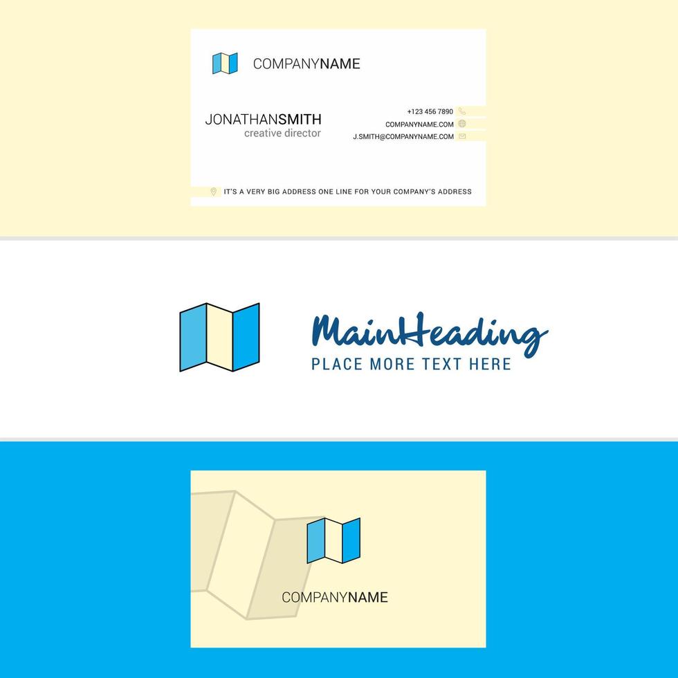 Beautiful Map Logo and business card vertical Design Vector