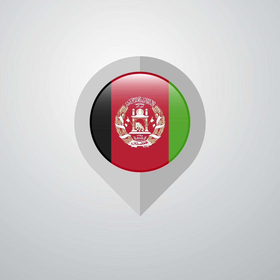 Map Navigation pointer with Afghanistan flag design vector