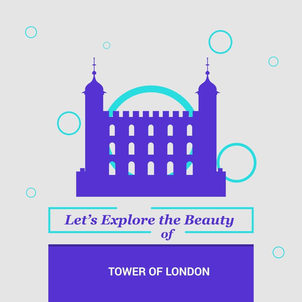 Lets Explore the beauty of Tower of London UK National Landmarks vector