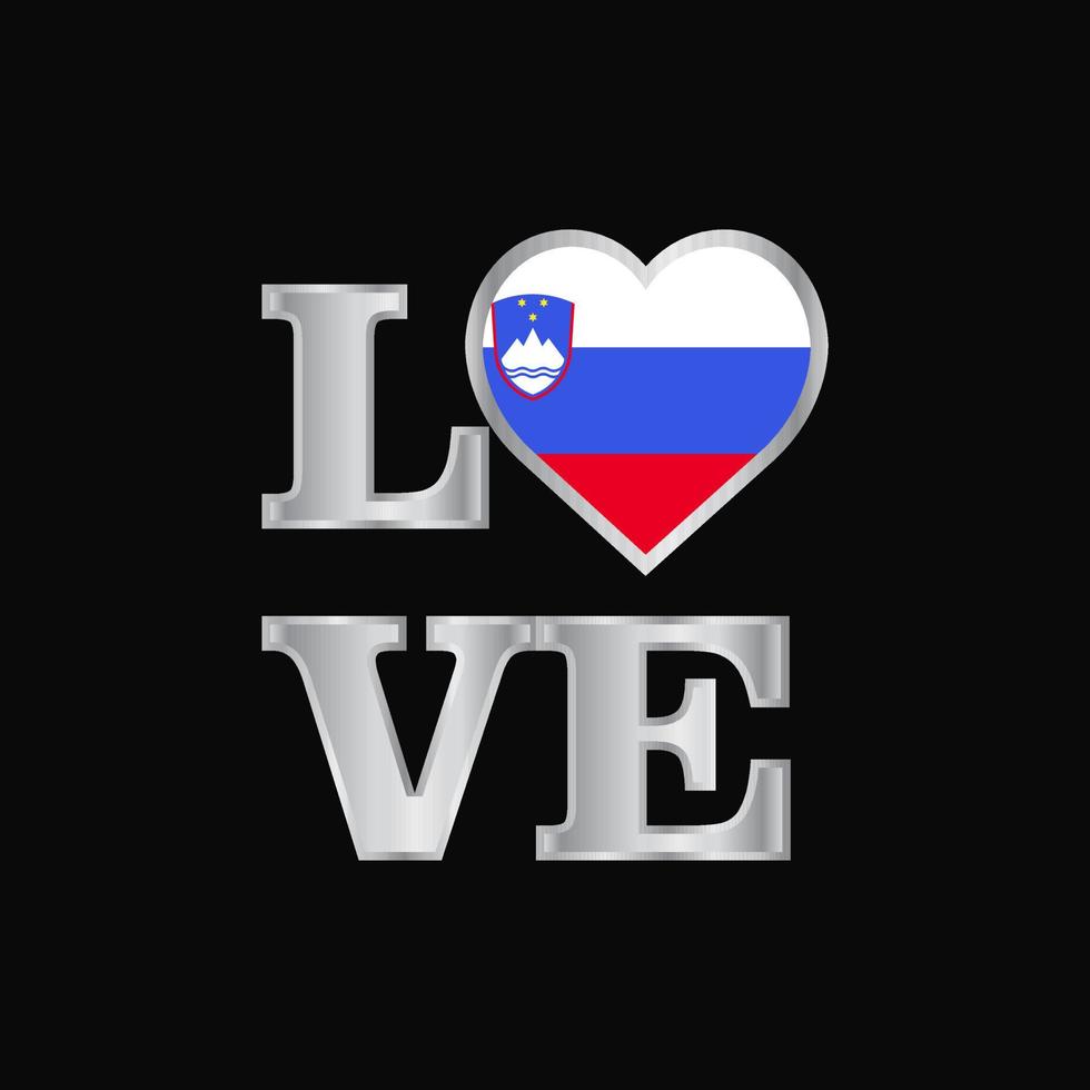tipografía de amor diseño de bandera de eslovenia vector letras hermosas