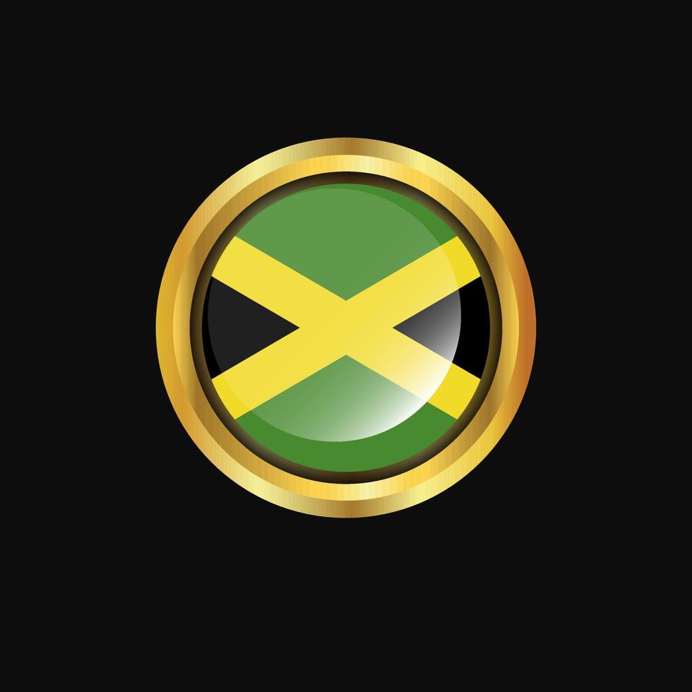 Jamaica flag Golden button vector