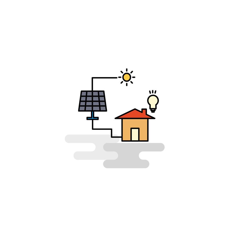 Flat Solar panel Icon Vector