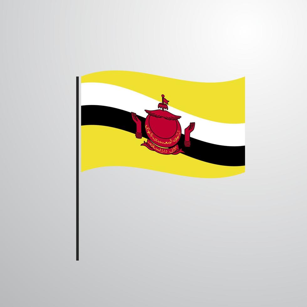Brunei waving Flag vector