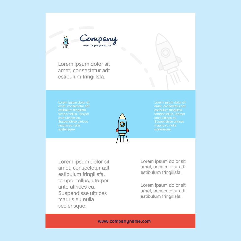 Template layout for Rocket comany profile annual report presentations leaflet Brochure Vector Background